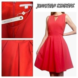 JONATHAN SIMKHAI Sleeveless Red Keyhole Flare Dress NWT | 6‌‌‌‌‌‌‌‌‌‌‌‌‌‌
